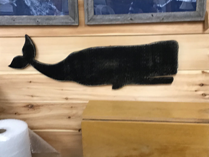 CF Wood Whale Wall Art 43” Black